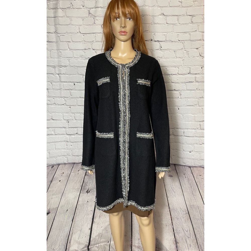 Karl Lagerfeld Wool Knit Colorblock Coat Size M